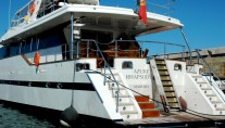 Yacht AZURE RHAPSODY -  Aft View in Port